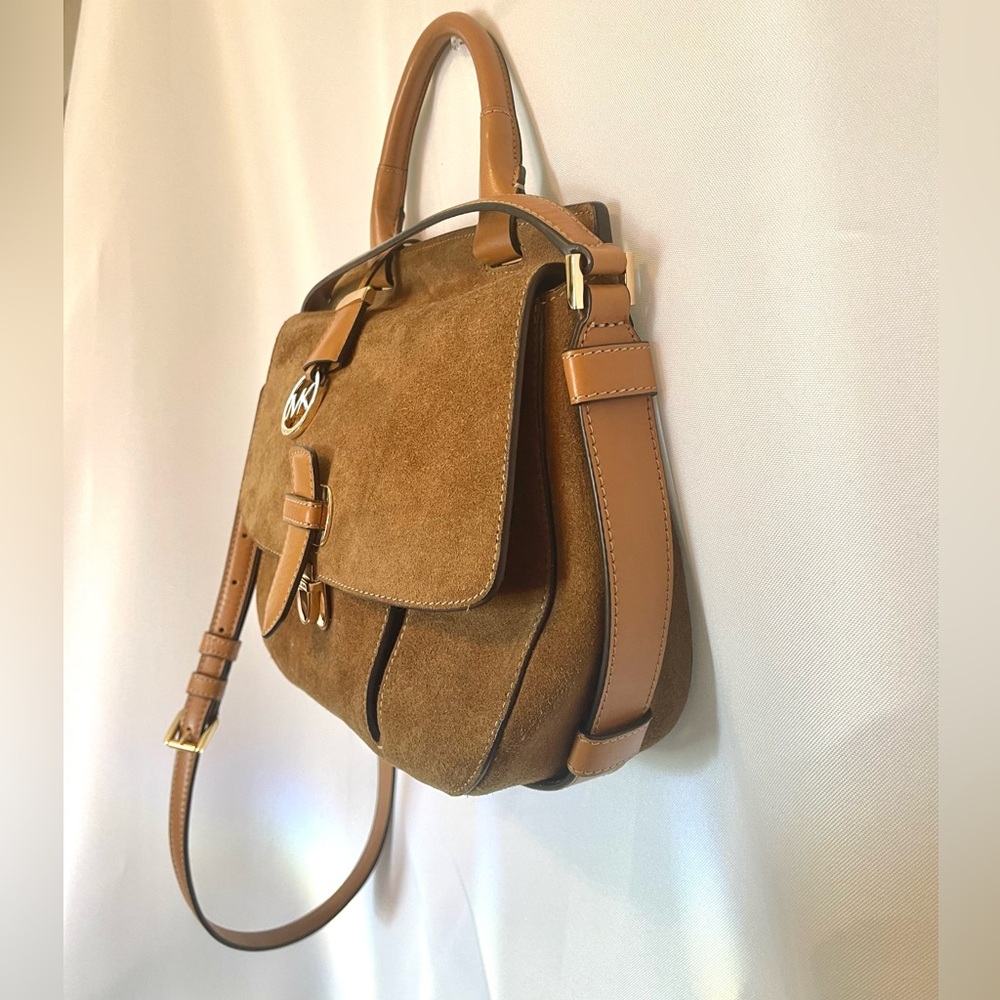 Michael Kors Brown Suede Crossbody Satchel - Picture 5 of 8